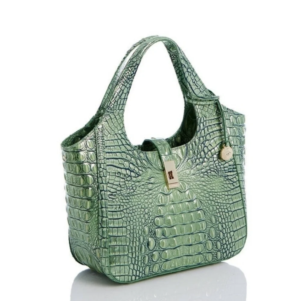 💚▪️Brahmin ▪️Small Carla Agave Melbourne Leather Shoulder Bag